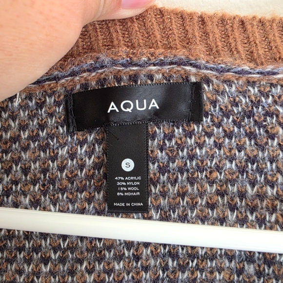 Aqua Womens Brown Chevron Button-Up Cardigan Sweater Cardigan Sz. Small - Picture 4 of 5